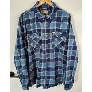 Dixxon Flannel Fortunate Youth Mens Size 2X Teal Plaid Button Shirt (Big)